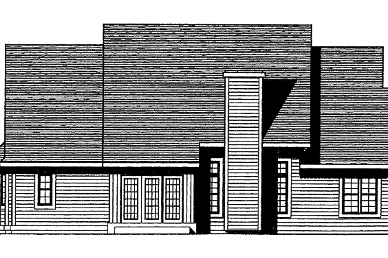 Architectural House Design - Exterior - Rear Elevation for Country House Plan #70-1343 - 3 bed, 2 bath