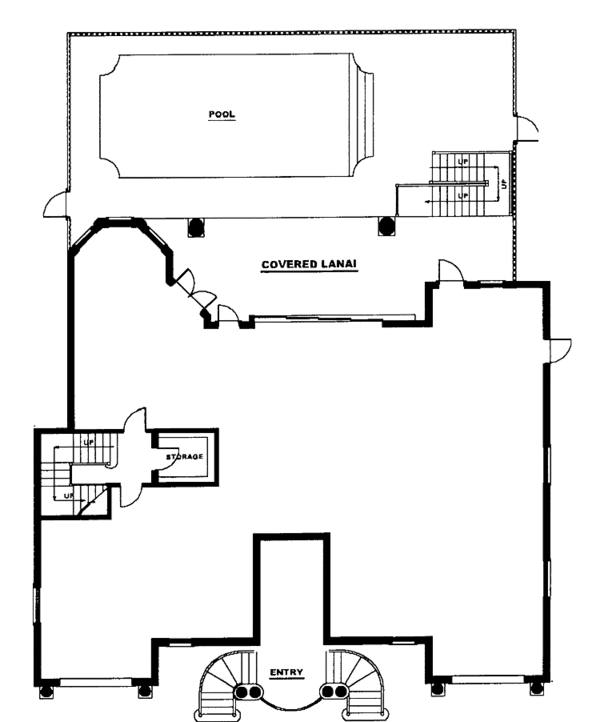 House Plan Design - Mediterranean Floor Plan - Lower Floor Plan #1017-94