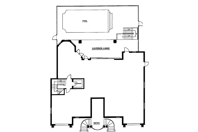 Dream House Plan - Floor Plan - Lower Floor for Mediterranean House Plan #1017-94 - 3 bed, 2.5 bath