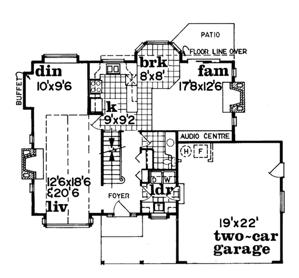 House Blueprint - Craftsman Floor Plan - Main Floor Plan #47-761