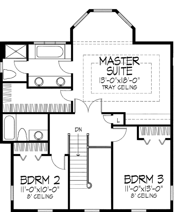 House Design - Classical Floor Plan - Upper Floor Plan #51-727