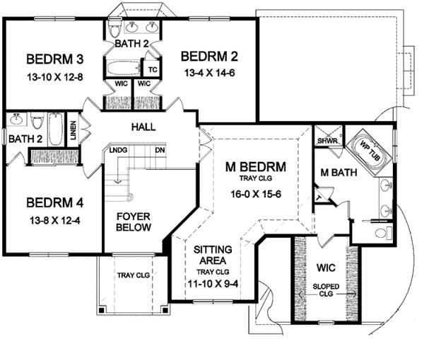 Home Plan - Classical Floor Plan - Upper Floor Plan #328-385
