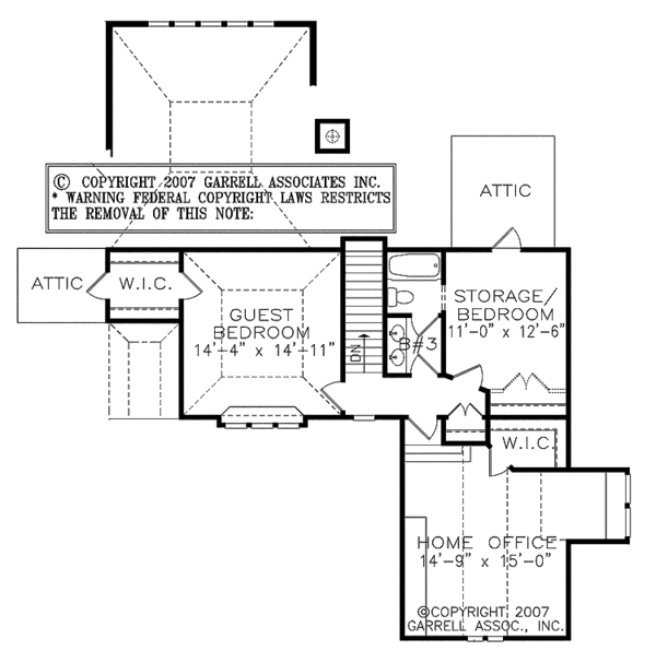 House Plan Design - Craftsman Floor Plan - Upper Floor Plan #54-258