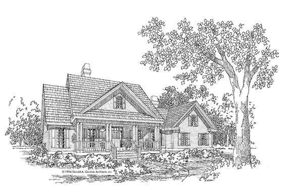 Exterior - Front Elevation 3 for Country House Plan #929-484 - 4 bed, 3.5 bath