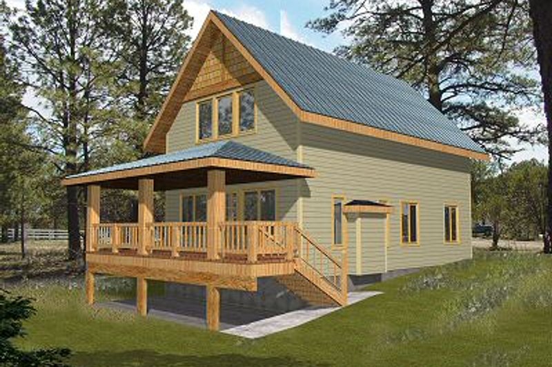 House Blueprint - Bungalow Exterior - Front Elevation Plan #117-543