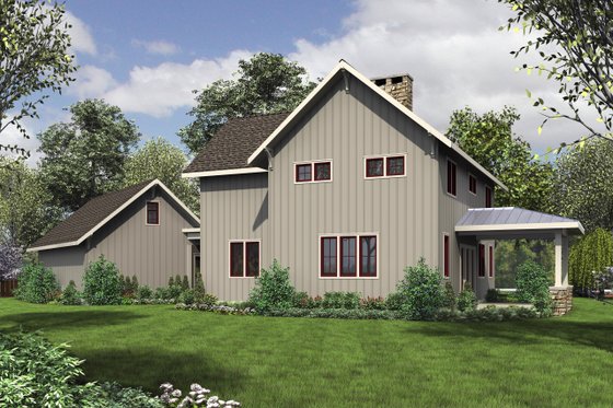 Exterior - Rear Elevation for Farmhouse House Plan #1088-4 - 3 bed, 2.5 bath