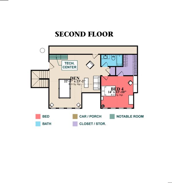 Craftsman Floor Plan - Upper Floor Plan #63-372