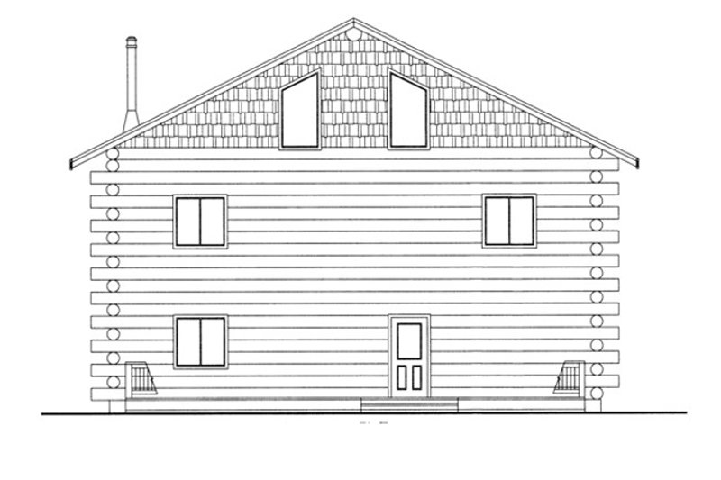 Architectural House Design - Exterior - Rear Elevation for Log House Plan #117-822 - 3 bed, 3.5 bath