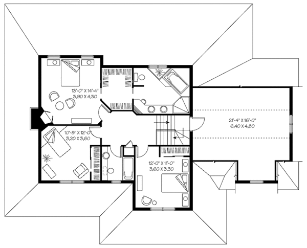 Home Plan - Victorian Floor Plan - Upper Floor Plan #23-2344