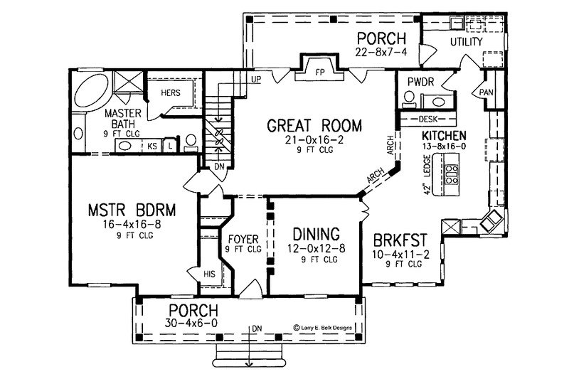 Home Plan - Floor Plan - Main Floor for Country House Plan #952-222 - 4 bed, 2.5 bath