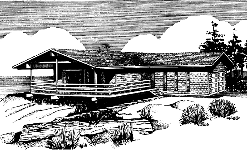 Dream House Plan - Exterior - Front Elevation 3 for Contemporary House Plan #320-804 - 2 bed, 1 bath