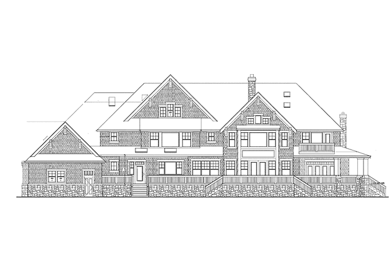 Dream House Plan - Exterior - Rear Elevation 1 for Craftsman House Plan #132-252 - 4 bed, 4 bath