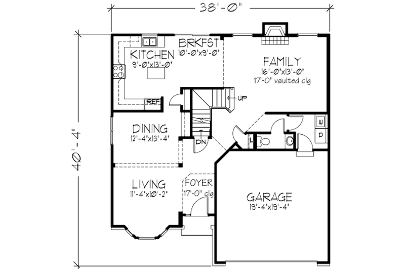 Architectural House Design - Floor Plan - Main Floor for Traditional House Plan #320-471 - 4 bed, 2.5 bath
