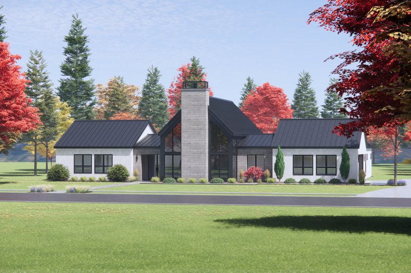 Home Plan - Exterior - Front Elevation 6 for Modern House Plan #1096-60 - 4 bed, 3 bath