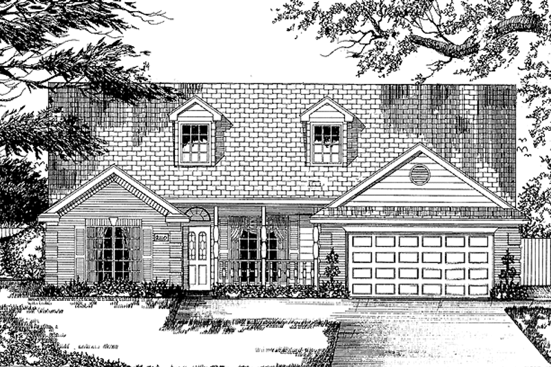 Architectural House Design - Country Exterior - Front Elevation Plan #62-156