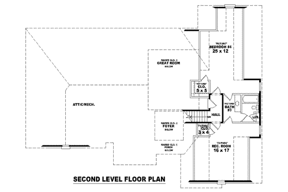 Floor Plan - Upper Floor for European House Plan #81-1160 - 3 bed, 2.5 bath