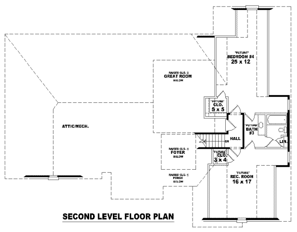 Floor Plan - Upper Floor for European House Plan #81-1160 - 3 bed, 2.5 bath