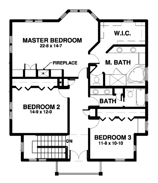 Dream House Plan - Country Floor Plan - Upper Floor Plan #1042-5