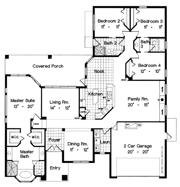 Dream House Plan - Mediterranean Floor Plan - Main Floor Plan #417-607