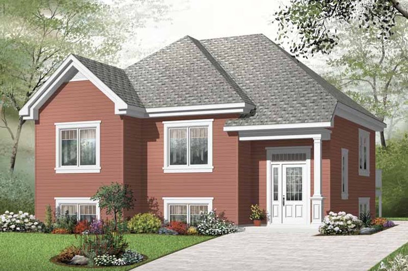 Home Plan - Exterior - Front Elevation 3 for European House Plan #23-2388 - 2 bed, 1 bath