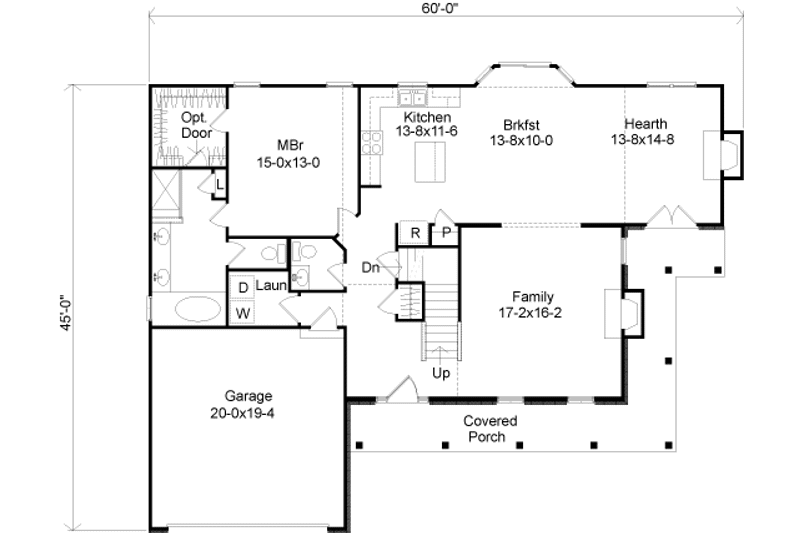 House Plan Design - Floor Plan - Main Floor 1 for Country House Plan #22-504 - 4 bed, 2.5 bath