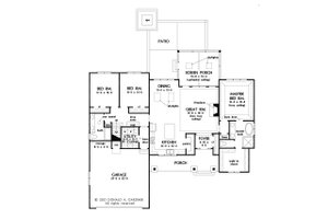 Floor Plan - Main Floor for Farmhouse House Plan #929-1138 - 3 bed, 2 bath