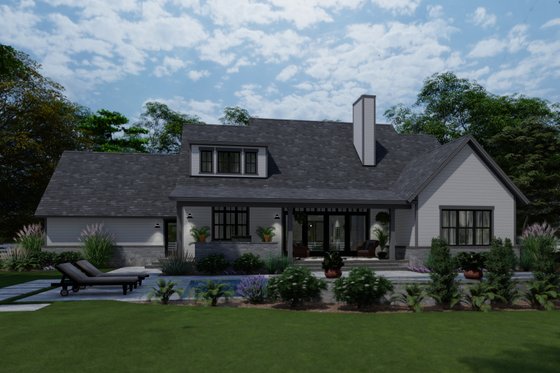 Exterior - Rear Elevation for Traditional House Plan #120-276 - 3 bed, 2.5 bath