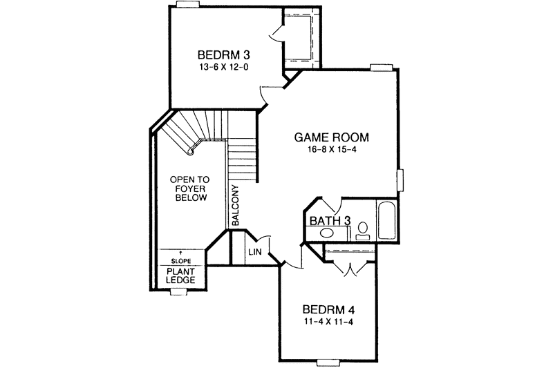 Home Plan - Floor Plan - Upper Floor for Colonial House Plan #952-36 - 4 bed, 3 bath