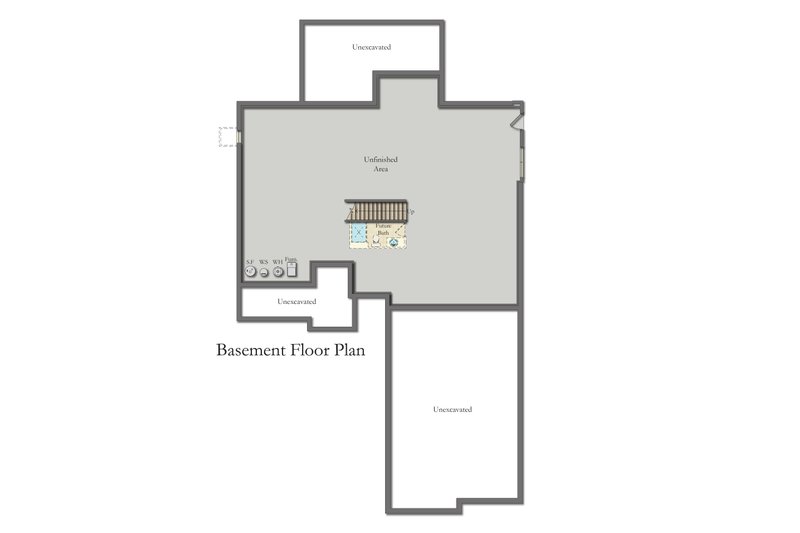 House Plan Design - Floor Plan - Lower Floor for Ranch House Plan #1057-36 - 3 bed, 2.5 bath