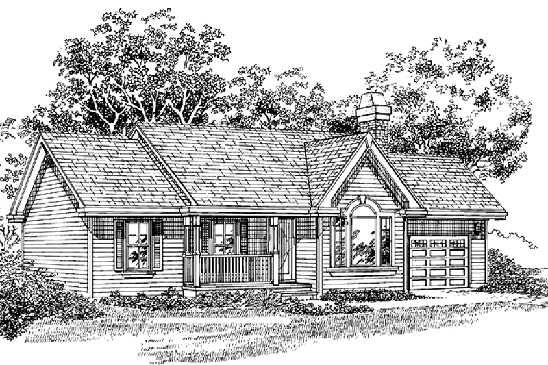 House Blueprint - Country Exterior - Front Elevation Plan #47-884