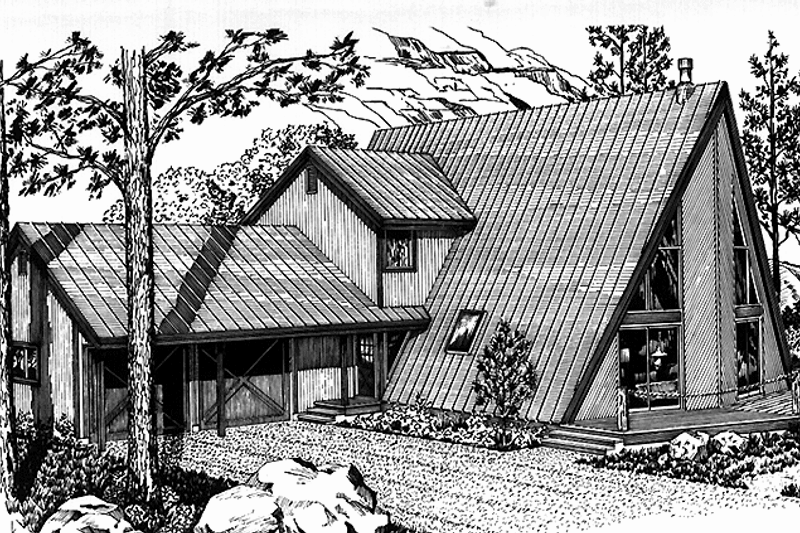 House Design - Cabin Exterior - Front Elevation Plan #320-1015