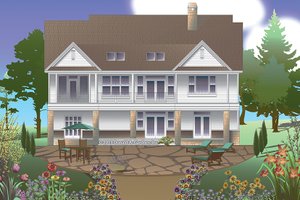 Exterior - Rear Elevation 1 for Traditional House Plan #929-983 - 4 bed, 3.5 bath