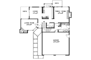 Floor Plan - Main Floor for Contemporary House Plan #60-741 - 3 bed, 2.5 bath