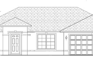 Exterior - Front Elevation 3 for Mediterranean House Plan #1058-33 - 3 bed, 2 bath
