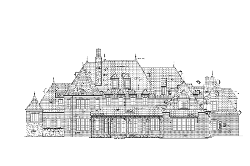 Home Plan - Exterior - Rear Elevation for European House Plan #453-597 - 4 bed, 4 bath