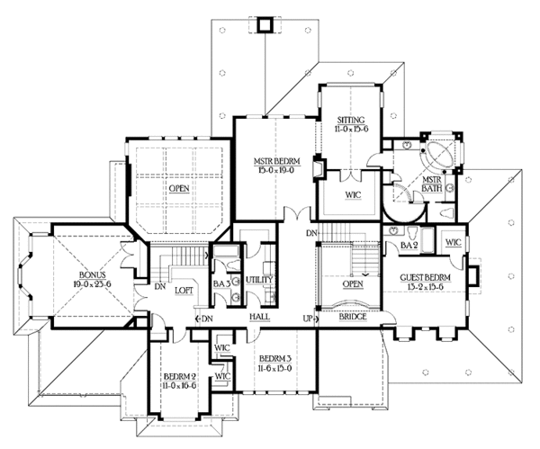 Home Plan - Craftsman Floor Plan - Upper Floor Plan #132-510