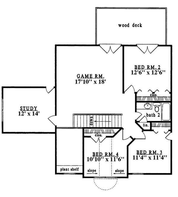 Dream House Plan - Country Floor Plan - Upper Floor Plan #42-595