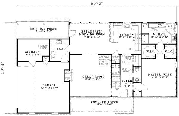 Traditional Floor Plan - Main Floor Plan #17-448
