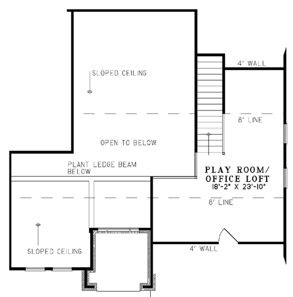 House Design - European Floor Plan - Upper Floor Plan #17-2922