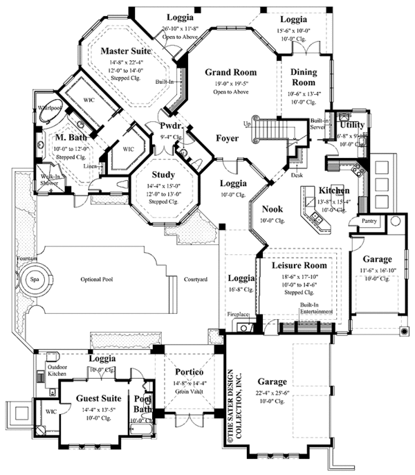 Architectural House Design - Mediterranean Floor Plan - Main Floor Plan #930-336