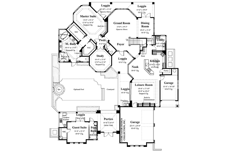 Home Plan - Floor Plan - Main Floor for Mediterranean House Plan #930-336 - 4 bed, 3.5 bath