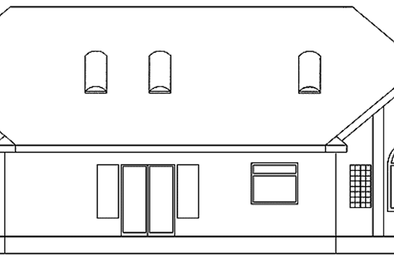 Exterior - Rear Elevation for Country House Plan #60-1034 - 3 bed, 2 bath