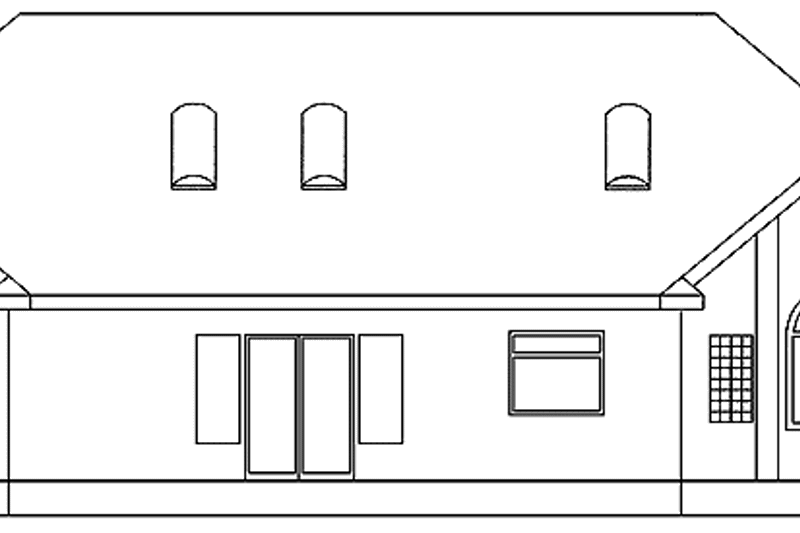 Home Plan - Exterior - Rear Elevation for Country House Plan #60-1034 - 3 bed, 2 bath