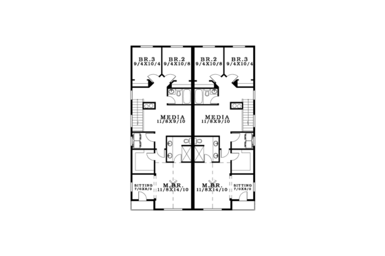 Floor Plan - Upper Floor for Craftsman House Plan #943-38 - 6 bed, 4 bath