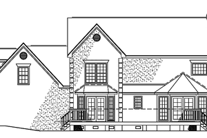 Exterior - Rear Elevation for Classical House Plan #929-101 - 3 bed, 2.5 bath