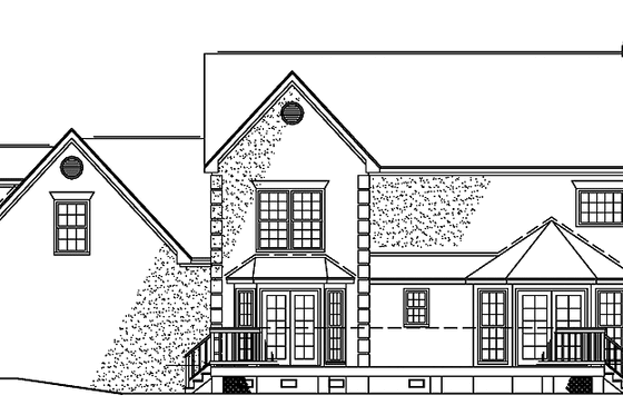 Exterior - Rear Elevation for Classical House Plan #929-101 - 3 bed, 2.5 bath