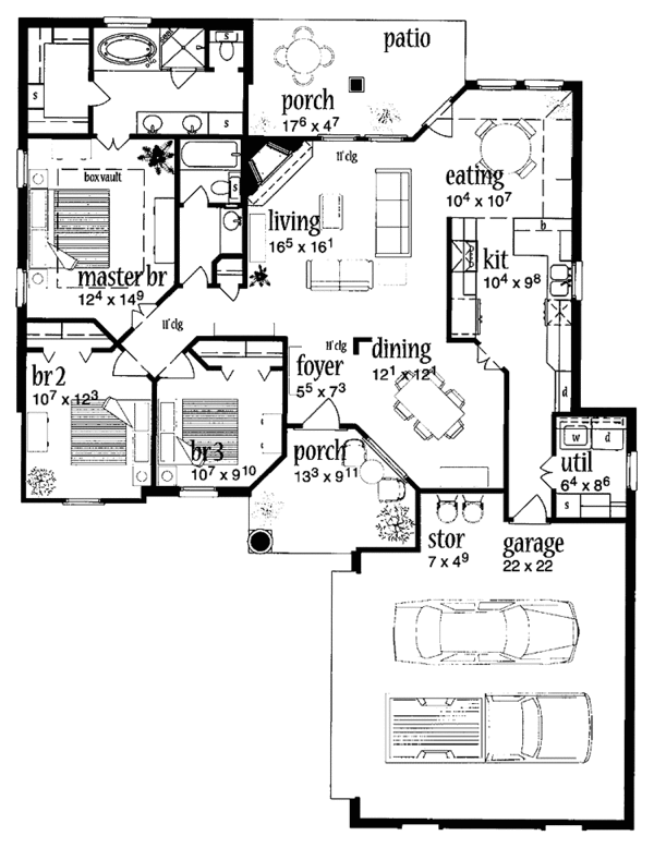 Architectural House Design - Country Floor Plan - Main Floor Plan #36-573