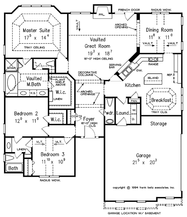 Architectural House Design - Mediterranean Floor Plan - Main Floor Plan #927-62