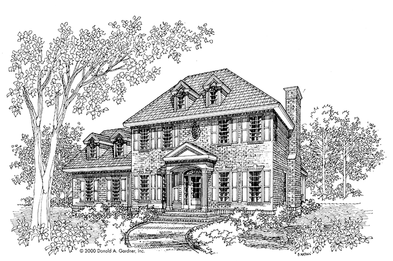 House Blueprint - Classical Exterior - Front Elevation Plan #929-628