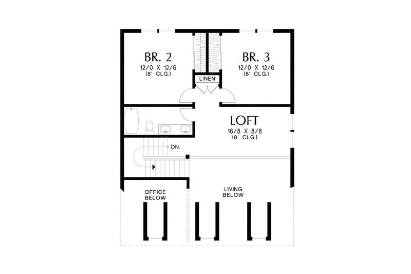Home Plan - Floor Plan - Upper Floor for Farmhouse House Plan #48-1108 - 4 bed, 3.5 bath